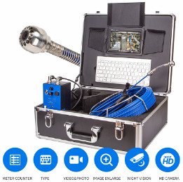 Otomatik Boru Hattı İnşaatı Kanalizasyon Muayene Kamera Sistemleri 20m 1080P 7inch