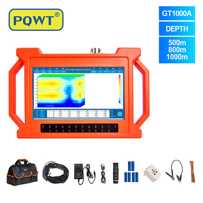 PQWT GT1000A Jeolojik Arama Ekipmanları Uzun Menzilli Su Dedektörü 18 Kanal